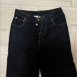 Black 100% Leather Women's Straight Leg Pants